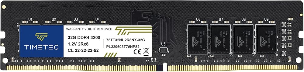 Timetec 32GB DDR4 3200MHz UDIMM PC4-25600 Non-ECC Desktop RAM Module Upgrade