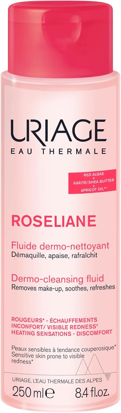 Uriage Roseliane Anti-Redness Fluid 250ml Face Eyes Make-up Remover Sensitive