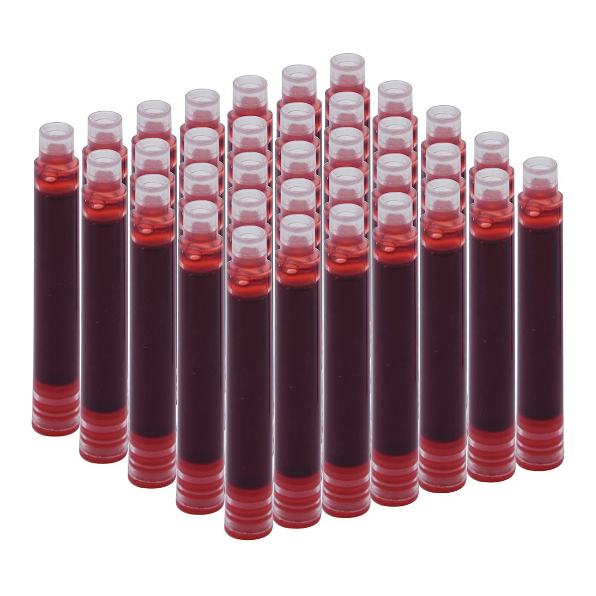 SIPLIV 35 PCS Ink Cartridges, 3.4 mm Bore Diameter Fountain Pen Calligraphy Pen Refill Ink Cartridges - Red