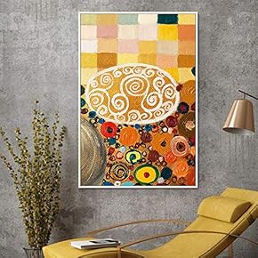 Floating Framed Canvas Wall Art for Living Room, Bedroom Golden Abstract Oil Painting Canvas Prints for Home Decoration Ready to Hang - 16x24 inches