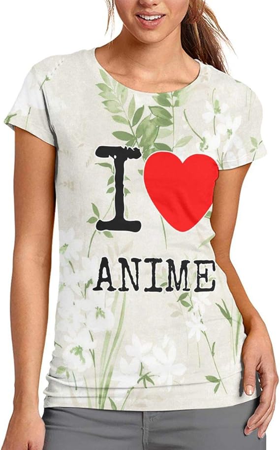 Amazon Co Jp 日本のアニメが好きです Tシャツ 大人の女性 半袖 夏 カジュアル セクシー熟女 クール ラウンドカラー 服 ファッション小物