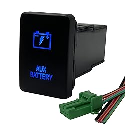 Blue AUX Battery Push Button Switch for Toyota