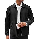 Runcati Mens Lightweight Jackets Full Zip Business Casual Windbreaker Fall Golf Coat Jacket with Pockets
