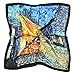 TONY & CANDICE (TM) Women's Graphic Print 100% Silk, Silk Scarf Square, 33 * 33 Inches (Cafe Oil Painting Pattern Print)