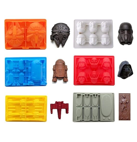 EighteenU Star War Shaped Mold,Set of 6 Silicone Flexible Molds for