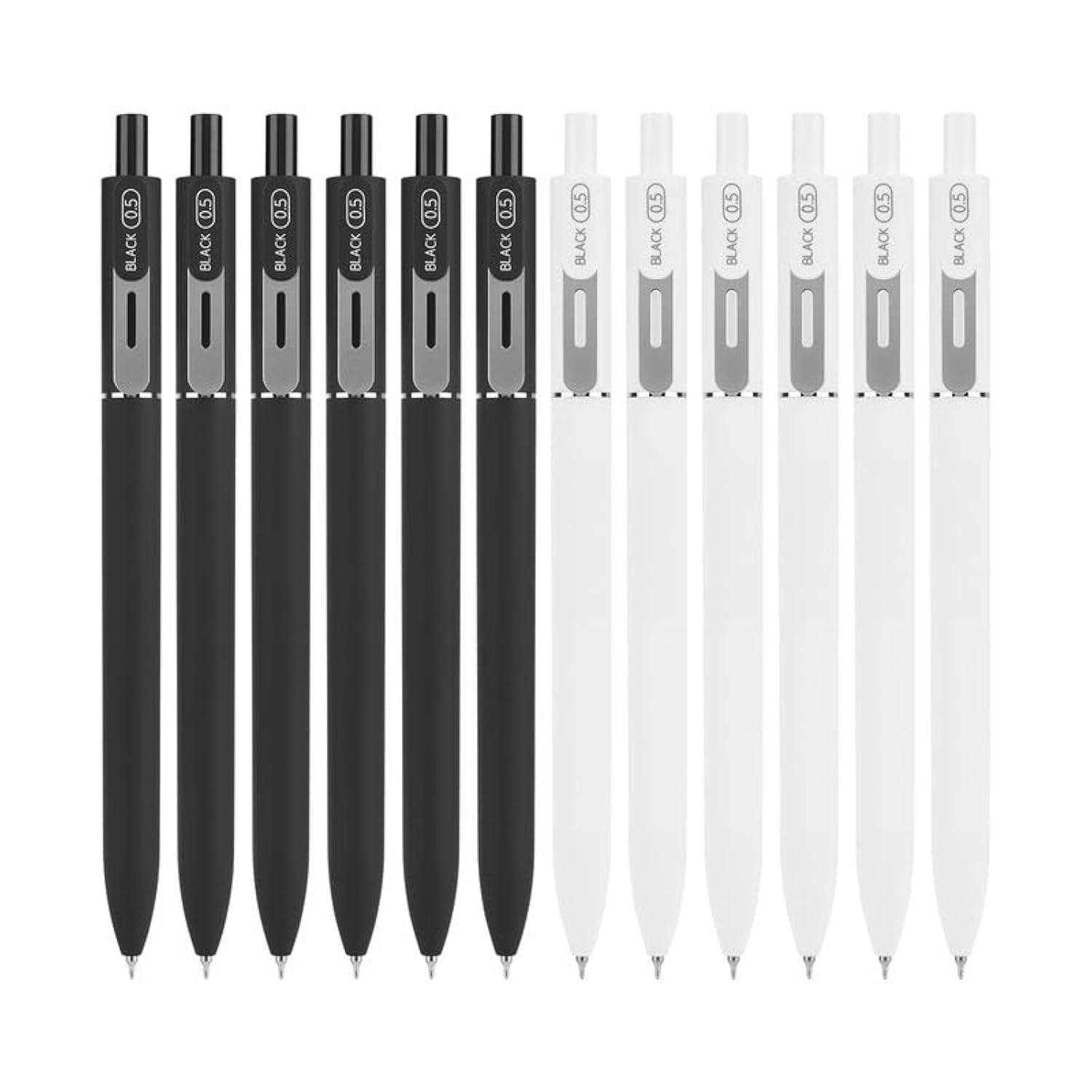 DR DOURONGE Gel Pens Pack of 12, 0.5mm Black Ink Fine Point, Smooth Writing, Smudge Free Ballpoint Pens for Journaling, Non Skip, Anti-slip, Cute Aesthetic Office School Supplies Gifts for Women