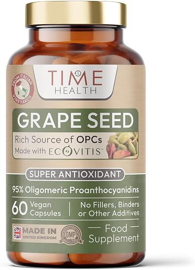 Time Health OPC Grape Seed Extract Capsules 95% OPCs vegan UK Made