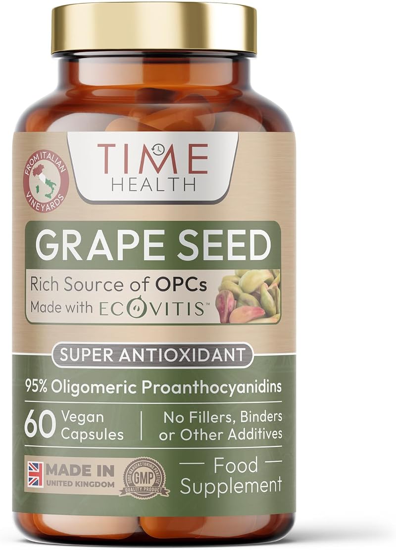 Time Health OPC Grape Seed Extract Capsules 95% OPCs vegan UK Made