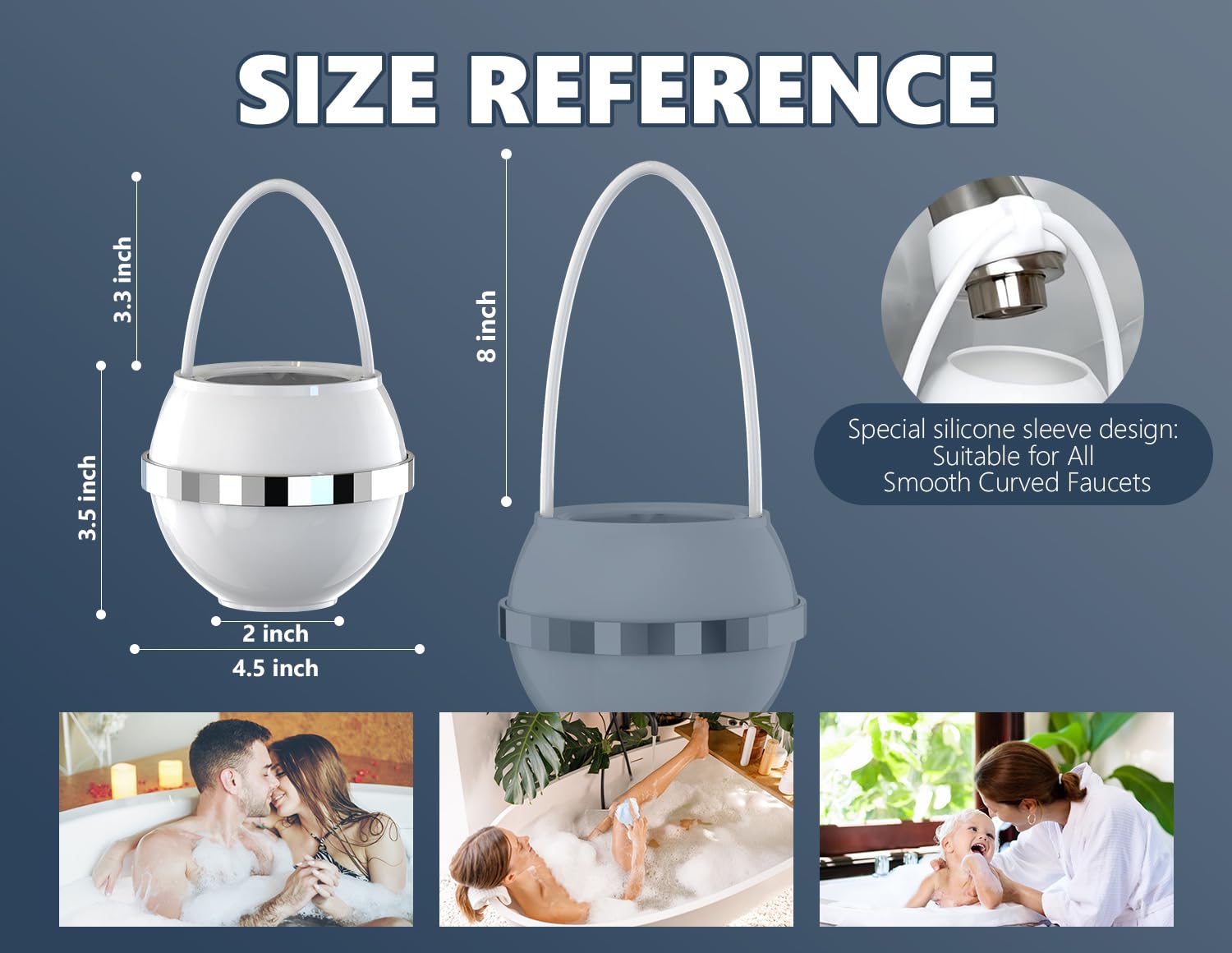 Bath Water Filter for Tub Faucet with Overflow,2,500 Gallons of Filtration,Remove contaminants,Chlorineand Fluoride,Hard Water Softener,Enhances The Health of Skin,Hair,Nails(Premium Version)