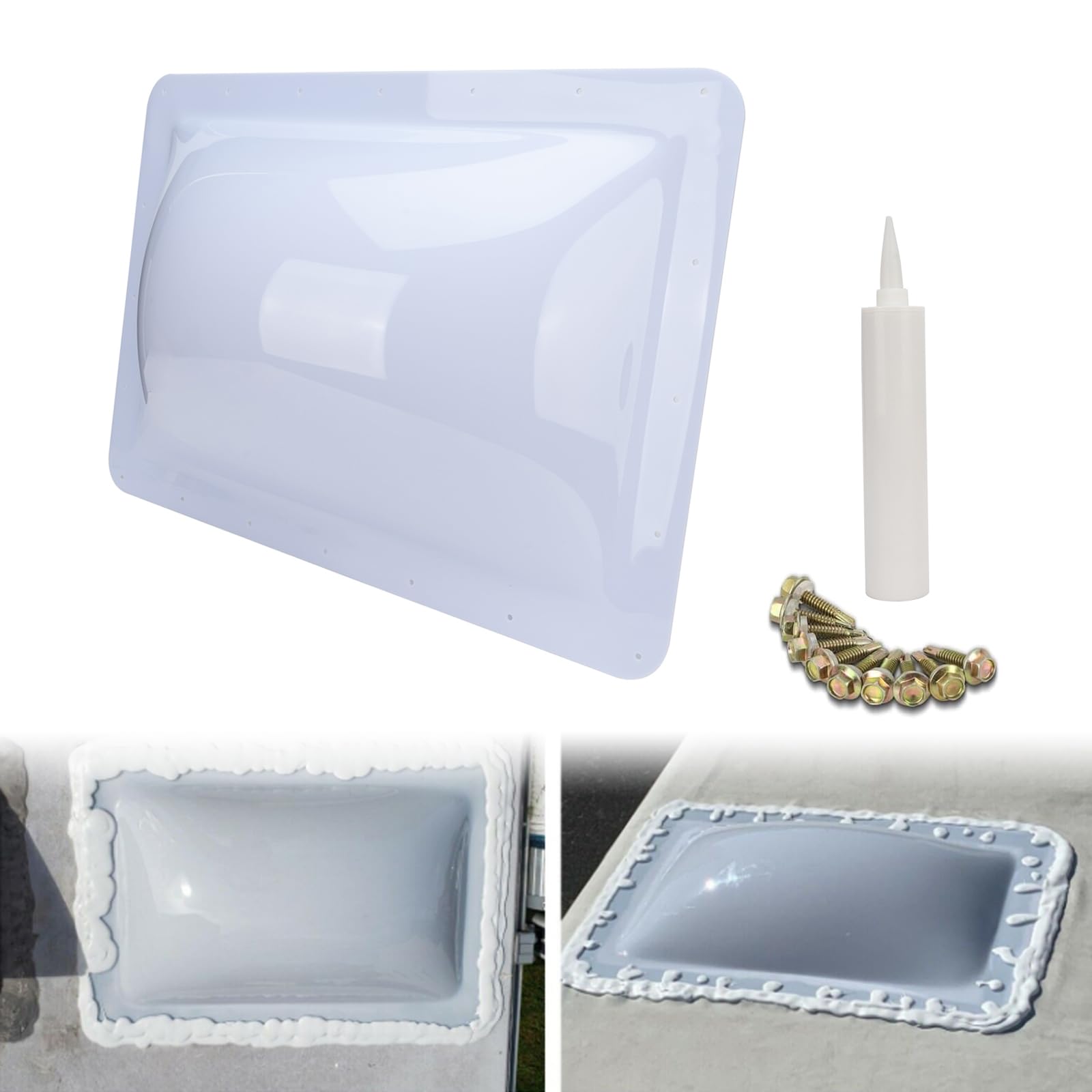 Photo 1 of **PARTS ONLY MISSING PARTS**
GEATaaT RV VENT COVER e,18"x26" OD Universal VENT COVER t Fits All Standard 14" x 22" Skylight Openings Replacement Travel Trailer RV Camper Truck Replace# SL1422W (White)