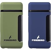 Firebird Sidewinder Torch Lighter 2 Pack, Refillable Butane Lighters with Angled Single Jet Flame, Flip-Open Lid, Fuel Window, Pocket Cigar Lighter Set, Ships Empty, Green and Navy