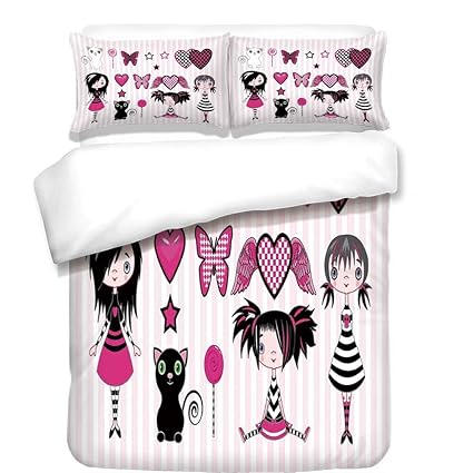 Amazon Com Sinoval Fashion 3pcs Duvet Cover Set Teen Girls Room