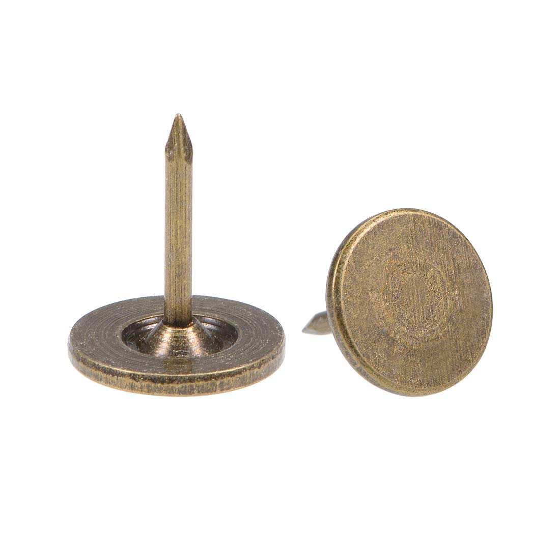 sourcing map Upholstery Nails Tacks 11mmx13mm Flat Head Furniture Nail Bronze Tone for Furniture Sofa Headboards, 25 Pcs