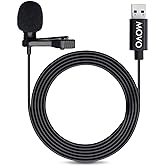 Movo M1 USB Lavalier Lapel Clip-on Omnidirectional Computer Microphone for Laptop, PC and Mac, Perfect Podcasting, Gaming, Streaming and Desktop Mic (20-Foot Cord)