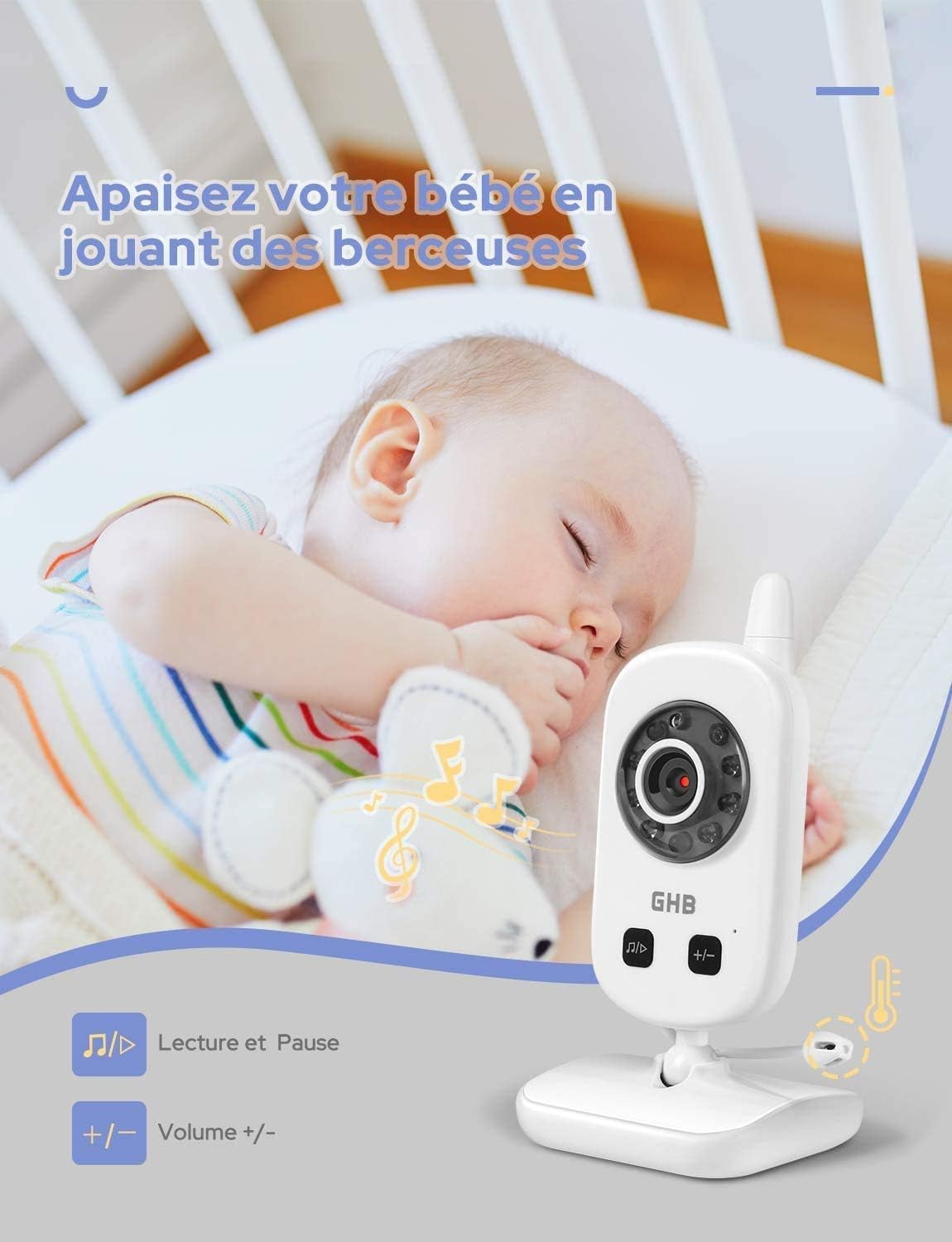 Ghb Camera Convient A Babyphone 2 4 Inches Non Inclus L Ecran Bebe Et Puericulture Securite Helpacreche Co Za