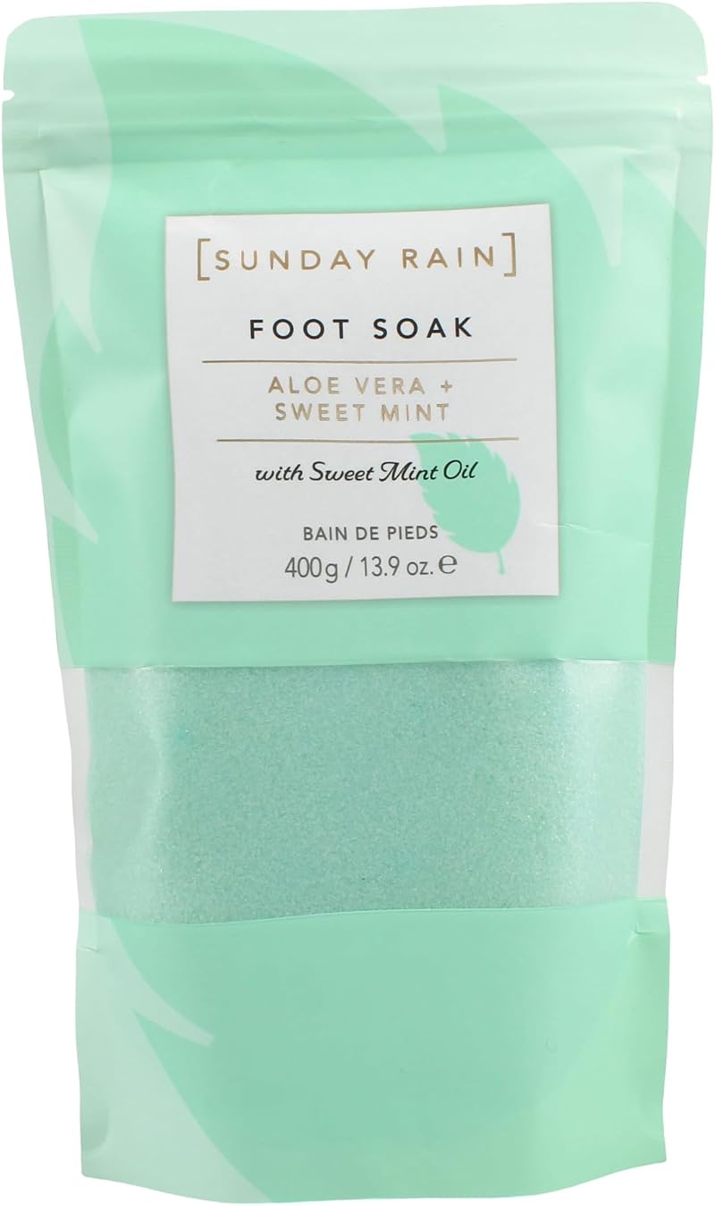 Sunday Rain Aloe Vera Sweet Mint Foot Soak Exfoliating Dry Skin Vegan