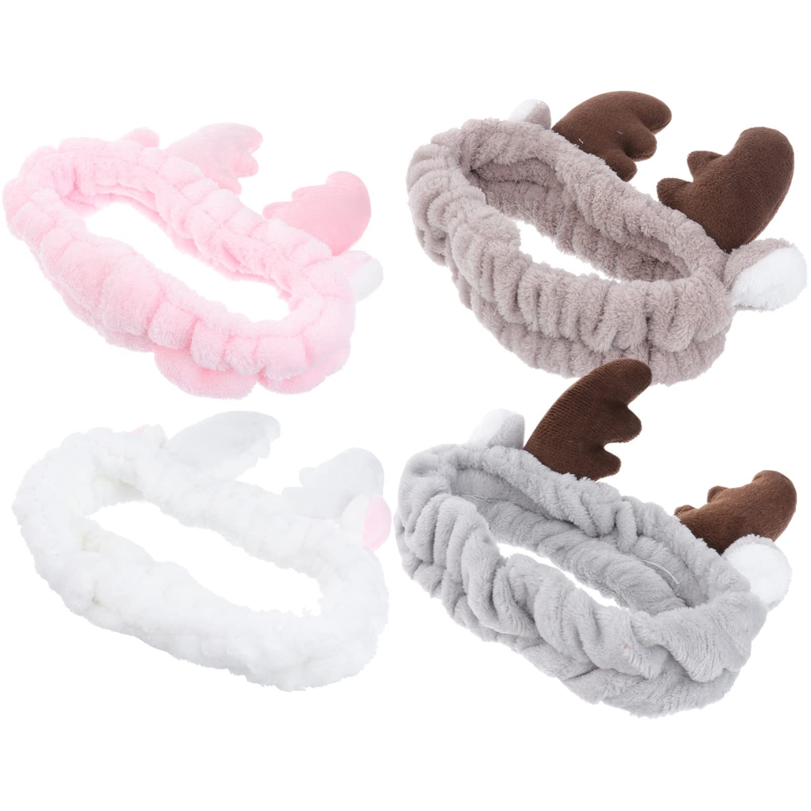 Lurrose 4Pcs Face Wash Headband Reindeer Makeup Headband Animal Makeup Animal Ear Spa for Girls Women