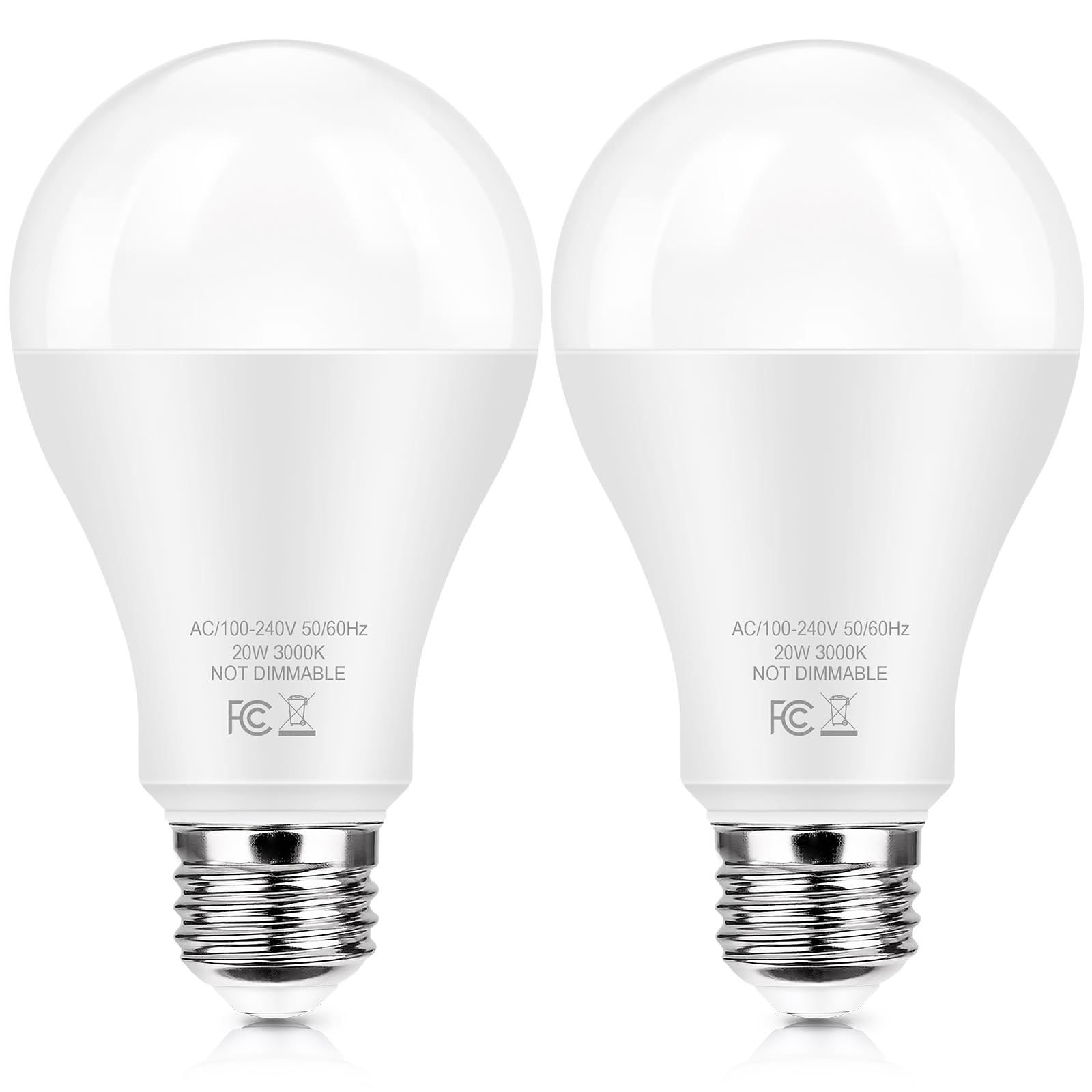 Photo 1 of ***PARTIAL SET 1 FUNCTIONAL/ 1 IS NON-FUNCTIONAL** TOBUSA A21 150 Watt Equivalent LED Light Bulbs, 2200 Lumens Super Bright Light Bulbs, 20W LED Bulbs E26 Base, 3000K Soft White, Non-Dimmable Brightest Light Bulb for Bedroom Living Room Office, 2 Pack