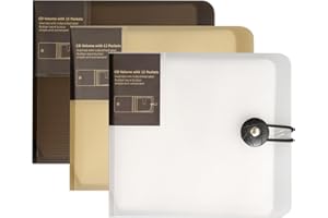 TNDCKP CD Case, 12 Capacity CD/DVD Case Holders Wallet Hard Plastic DVD Disc Cases Storage Binder for Car Home Office Travel (3, white coffee khaki)