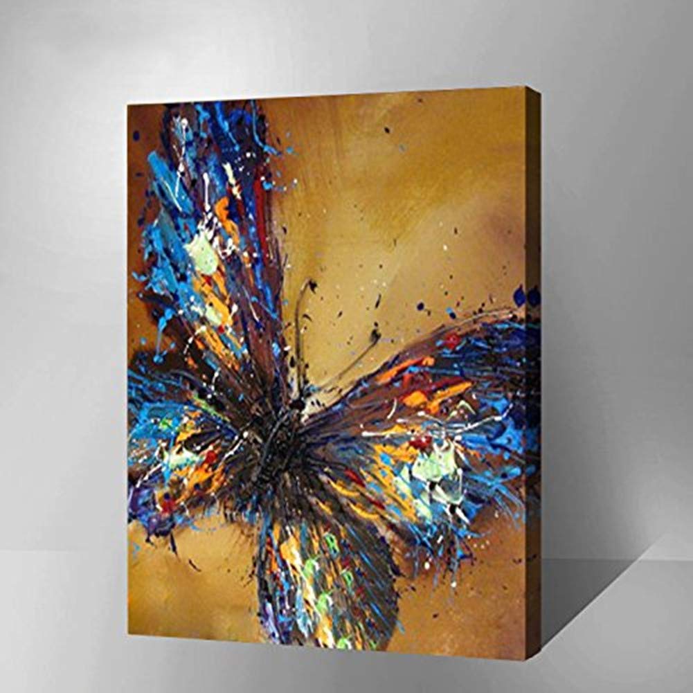 WOWDECOR Paint by Numbers Kits for Adults Kids, DIY Oil Painting - Colourful Butterfly Animals 16x20 inch (Framed)