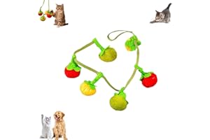 Interactive Fruit-Shaped Catnip Toy Strings, Small Persimmon and Cherry Tomato cat Teaser Sticks, Ringing cat Toys, a Great W
