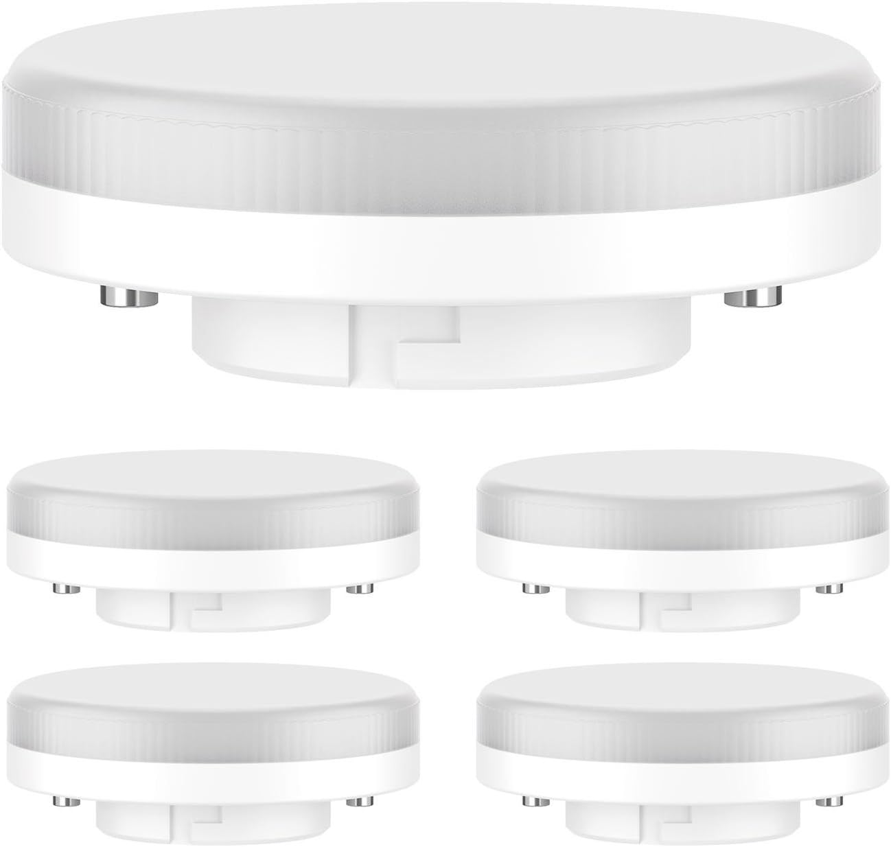 ledscom.de 5 Pieces GX53 LED Bulb, White (4000 K), 6.4 W, 560lm, 97°, matt, 560lm (6.4w) / Light Colour: White, 5 piece (pack of 1)