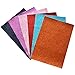 Glitter Faux Leather Fabric Sheets- 6 Pieces Assorted Colors A4 Size Precut Shiny Superfine Canvas Back for Bag Making, Hat Making, Hair Crafts Making, Jewelry Making, Sewing, Shoe Making