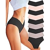 ROSYCORAL Women’s Seamless Bikini Panties Soft Stretch Invisibles Briefs No Show Hipster Underwear cheeky 9 pack XS-L