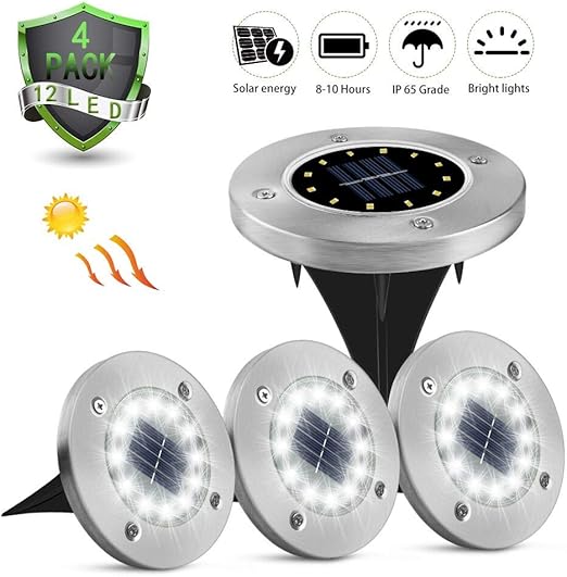 Solarleuchten Garten Nasharia 4 Stuck 12 Led Solar Bodenleuchten Aussen Solar Gartenleuchten Helles Weiss Solarlampen Ip65 Wasserdichte Bodenstrahler Licht Garten Landschaft Beleuchtung Fur Rasen Amazon De Beleuchtung