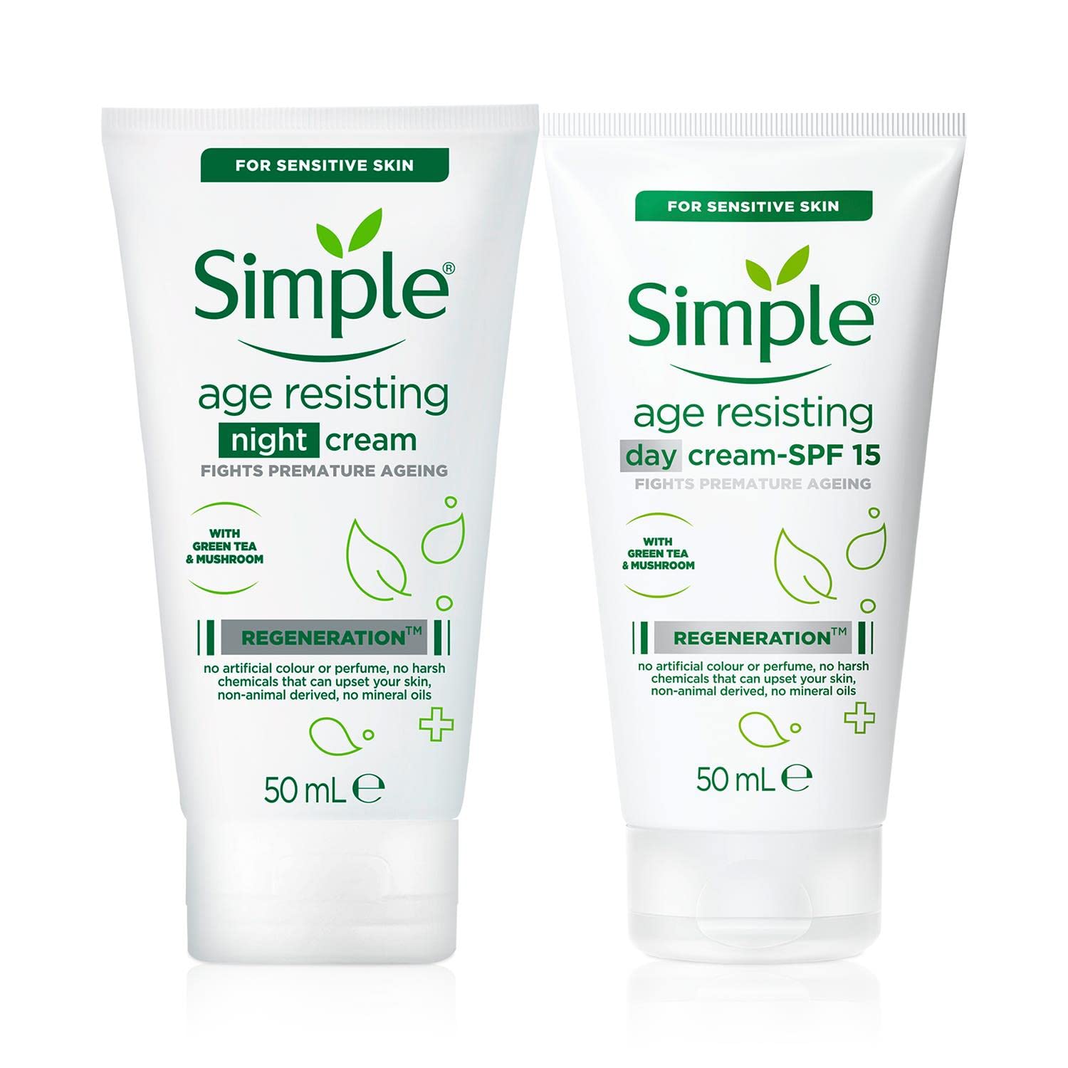 Simple Age Resisting Day Cream SPF15 50ml and Night Cream 50ml (Bundle set)