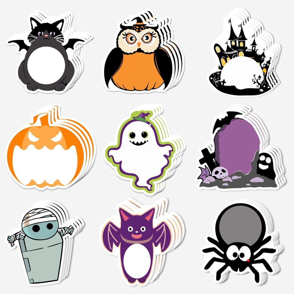 Photo 1 of 36Pcs Halloween Sticky Notes Weird Spooky Sticky Notepad Party Favor Pack with Pumpkin Ghost Spider Funny Creative Cute Page Markers for Halloween School Office Home Teachers Gift