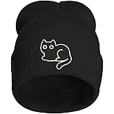 FUNCOOLCY Embroidery Beanie Hat,Winter Warm Knit Cuffed Skull Cap for Men Women