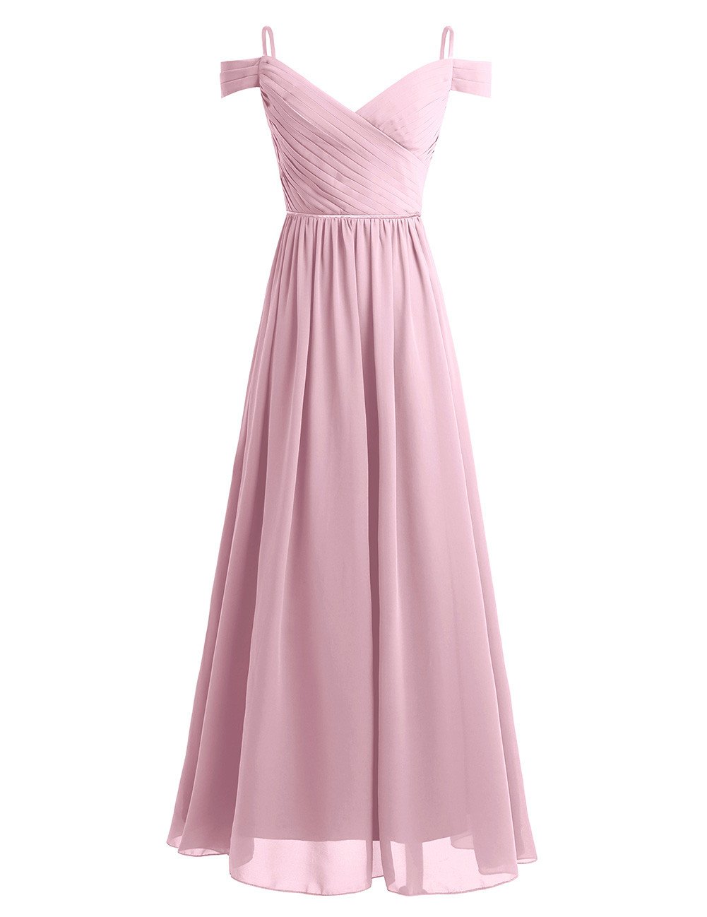 YiZYiF Women's Off The Shoulder Chiffon Bridesmaid Dress Formal Prom