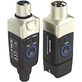 Xvive U3C XLR Plug-on Wireless System for Condenser Microphone | 2.4GHz Wireless, 48V/12V Phantom Power, 5ms Latency, 100ft Range, 5H Battery, 6 Channels, Plug &amp; Play