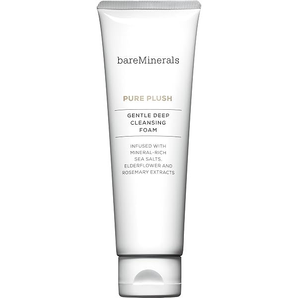 BAREMINERALS PURE PLUSH GENTLE DEEP CLEANSING FOAM, NOURISHING AND SMOOTHING FACE CLEANSER, VEGAN, SLS-FREE FORMULA