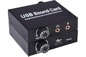 External Sound Card, Tendak USB Audio Adapter with Volume Output and Bass Adjustment, Stereo Sound Card with 3.5mm Microphone