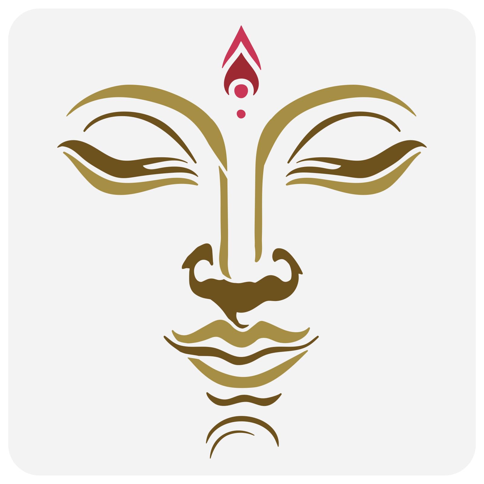 FINGERINSPIRE Buddha Face Stencil 30x30cm Buddha Face of Serenity Stencils Plastic Buddha Facial Features Patterns Stencil Reusable DIY Art and Craft Stencils for Home Wood Wall Floor,and Tile — image 1