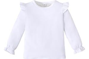 LYSMuch 1-7T Toddler Baby Girls Blouse Long Sleeve Ruffle Shirt Solid Top Clothes
