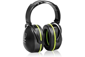 LYSIAN Foldable Noise Reduction Earmuffs, Hearing Protection Safety Ear Muffs for Shooting, Workshop,Loud Security Events