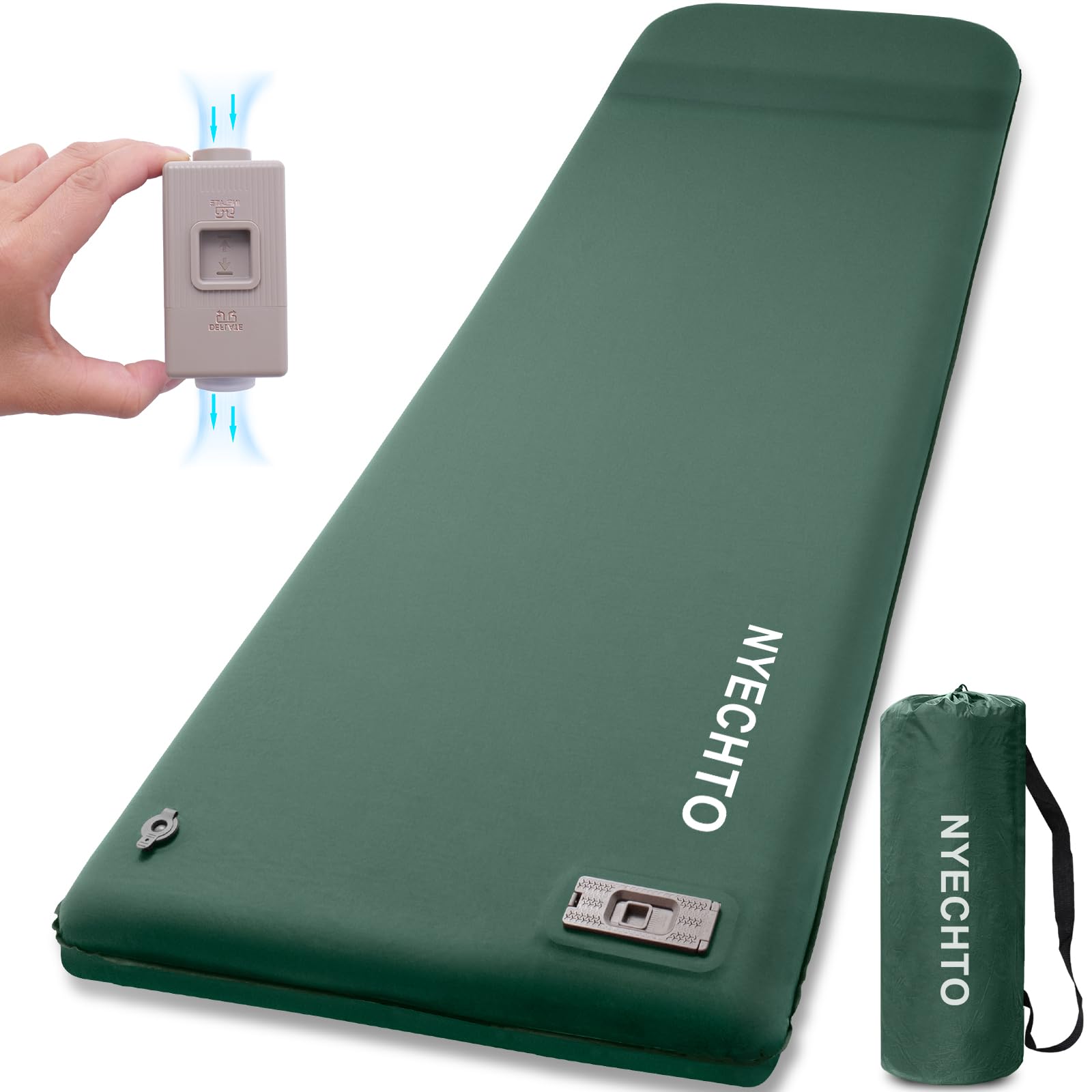 Photo 1 of Self Inflating Sleeping Pad with Electric Pump, 3.14" Ultra-Thick Memory Foam Sleeping Mats for Camping,Easy Inflate&Deflate,9.5 R-Value Insulated Camping Mattress Pad with Pillow for Car Travel Tent