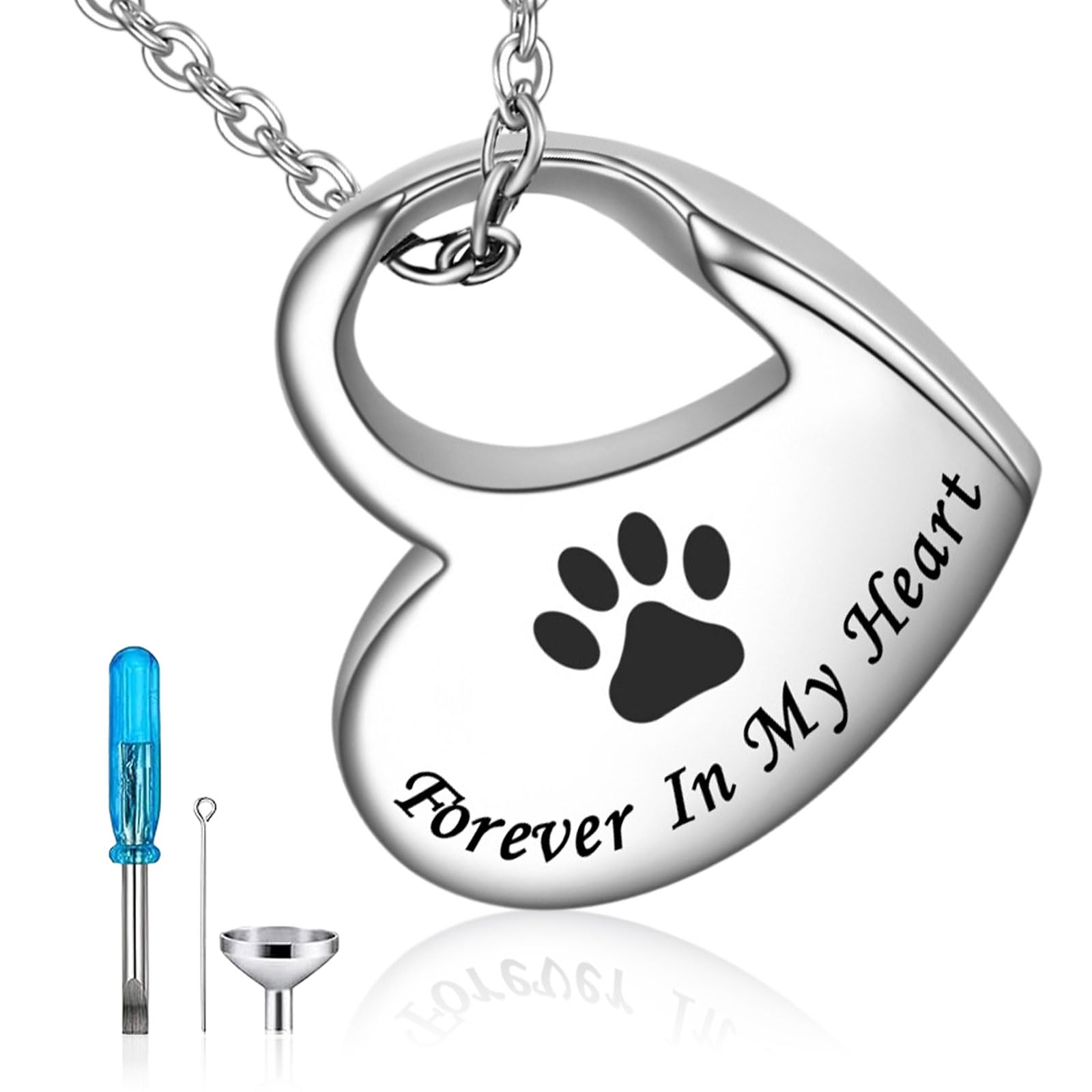 Heart Urn Necklace for Ashes, Ashes Necklace Ashes Jewellery Stainless Steel Ashes Keepsake Personalized Memorial Necklace Urns for Human Pets Ashes Cremation Jewellery for Ashes Memorial Pendant
