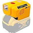 200W Power Inverter Generator Fit for Dewalt 18V 20V MAX XR Lithium Battery, DC 20V 18V to AC 110V-120V Portable Power Station with USB Type C Fast Charging and LED Light USB Charger Adapter