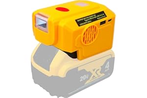 GMURA 200W Power Inverter Generator Fit for Dewalt 18V 20V MAX XR Lithium Battery, DC 20V 18V to AC 110V-120V Portable Power Station with USB Type C Fast Charging and LED Light USB Charger Adapter