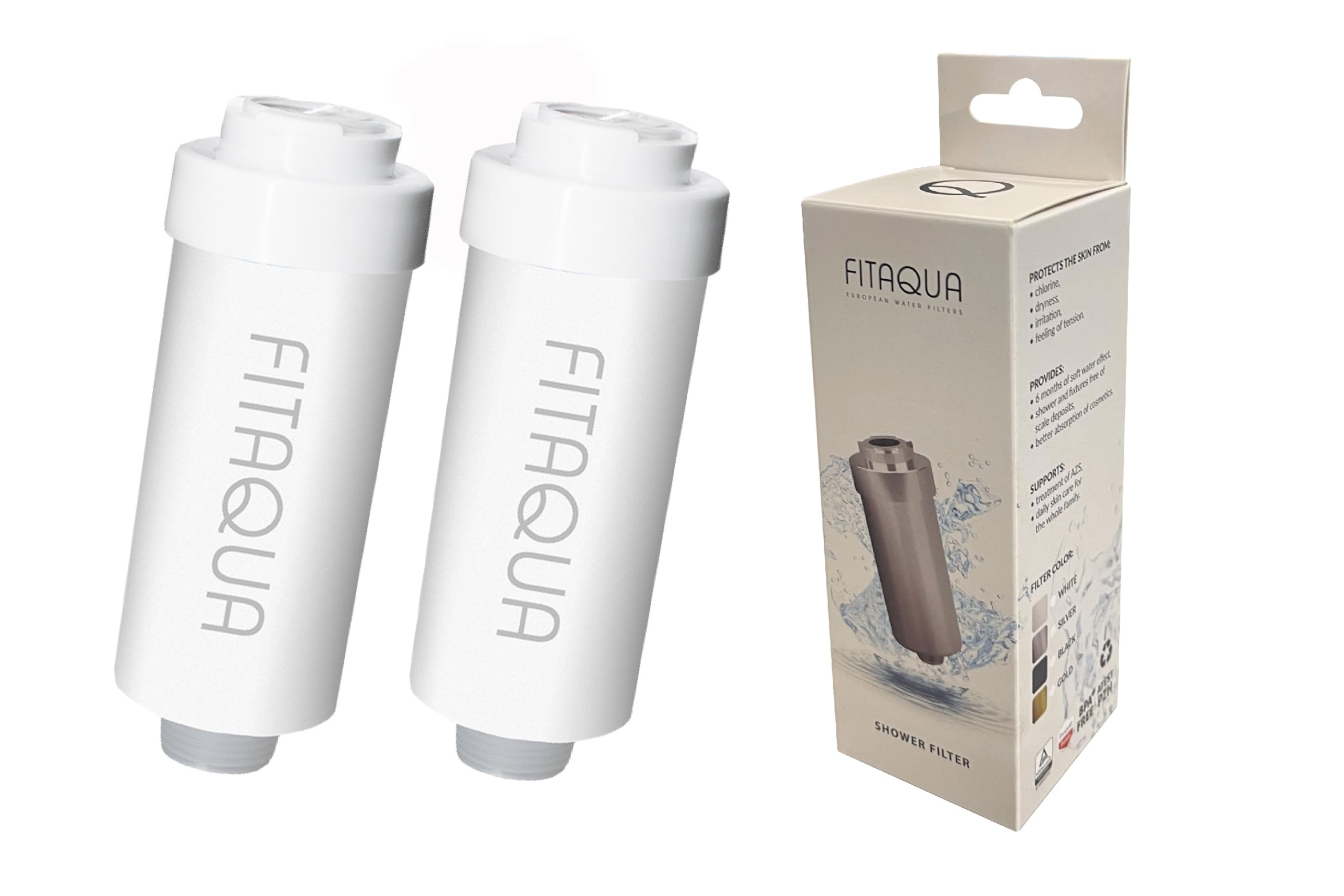 FIT Aqua AC SWR AM I 2 x Branded Filter Fitaqua Limescale Filter for Showers and Baths, Set of 2