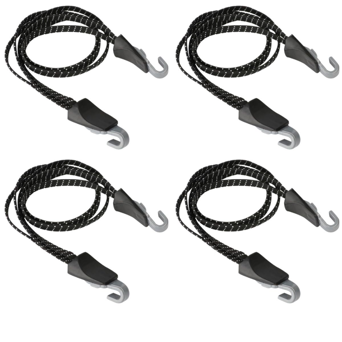 HOUSON 4 PCS Elastic Bike Strap, Bike Elastic Strap Bike Bungee Cords with Hooks Luggage Rope for Bicycles Motorcycles Trucks Trailers Shelves 68-120cm
