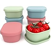 fecoqi 10oz(6pcs) Silicone Snack Containers Food Storage Containers, Reusable Small Snack Container with Lids, Stackable For Meal Prep,Fruit,Freezer