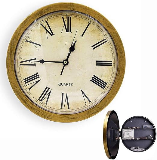 Mfssh Reloj De Pared Rustico Vintage Con Almacenamiento Oculto