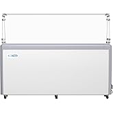 KoolMore 70 in. 14-Pan Gelato Dipping Cabinet Display Freezer with Sliding Glass Door and Sneeze Guard, 20 cu. ft. ETL Listed (KM-GDC-71SD-FG)