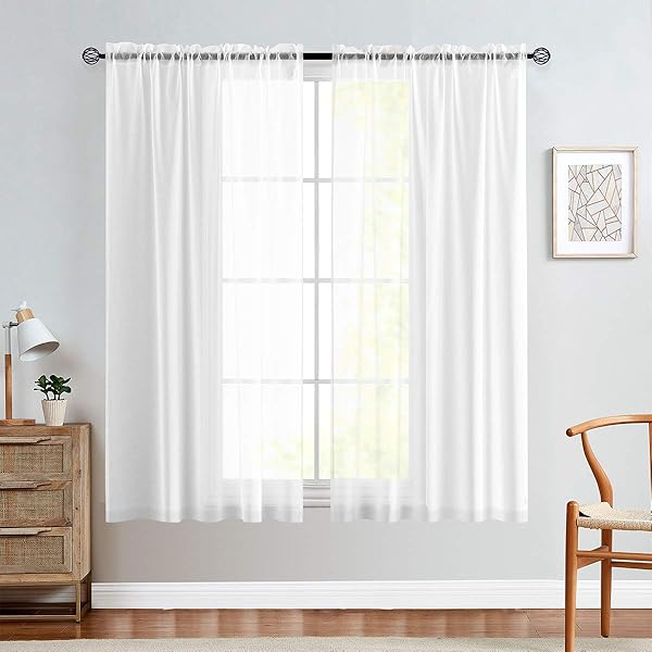 Sheer White Curtains Living Room 63 