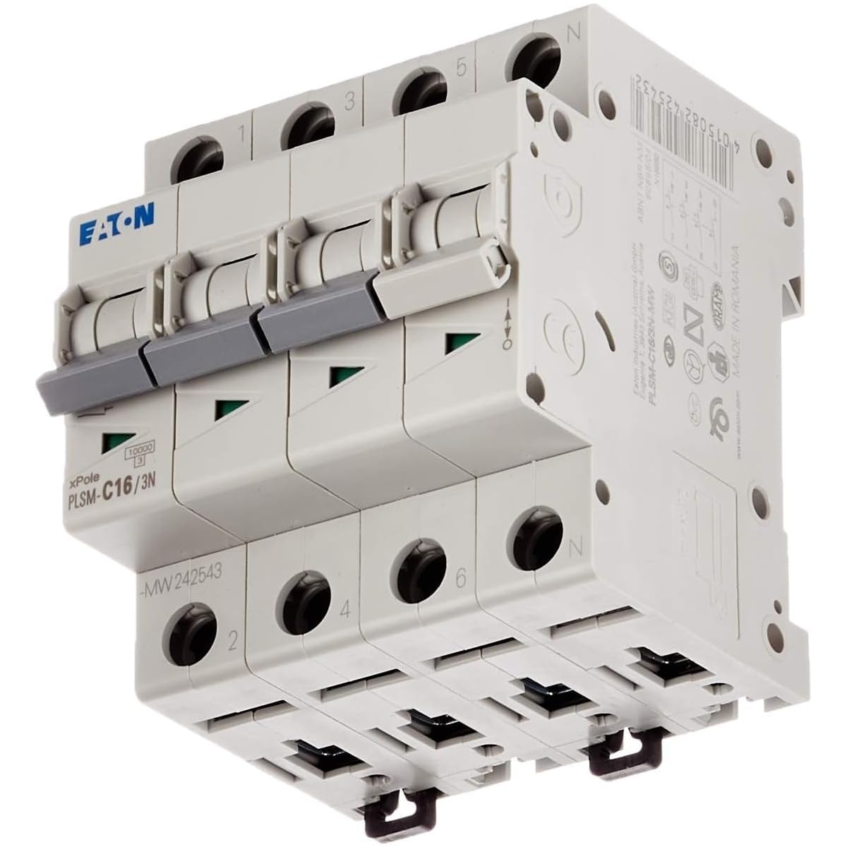 Eaten EATLSMC163N Eaton Circuit Breaker, 16A/3N/C, White
